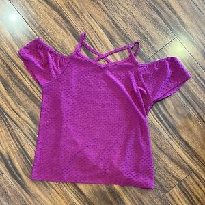 Purple Cold Shoulder Top. New with tags